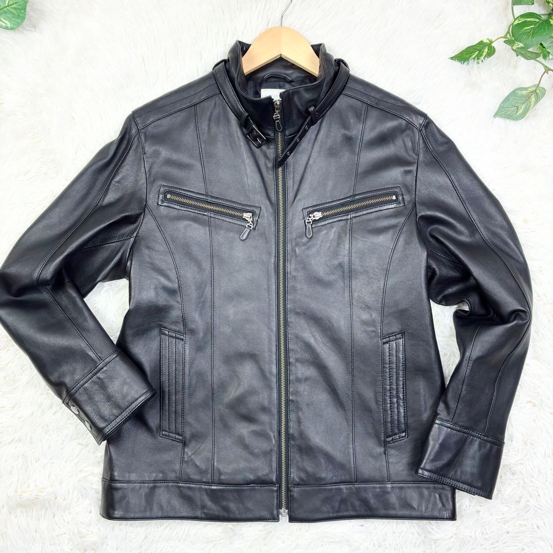 美品　アルファキュービック　ラムレザー　シングルライダース　レザージャケット　M