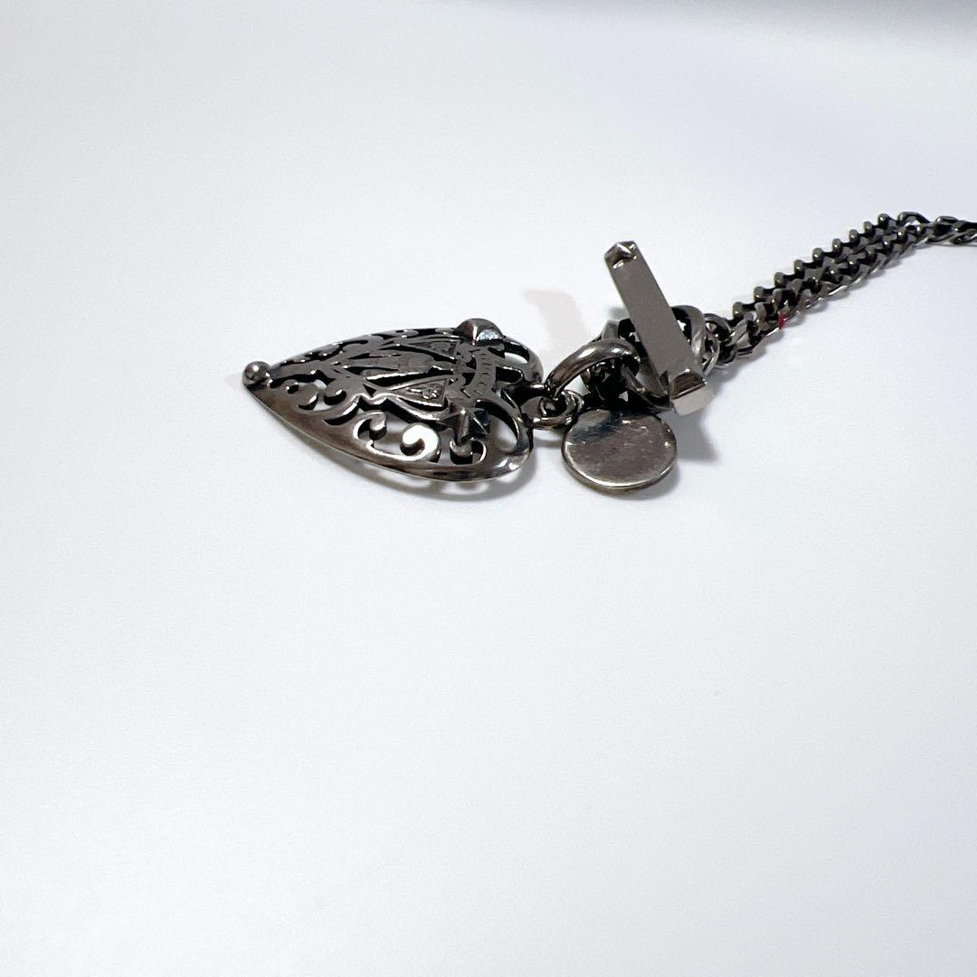 《極美品》グッチ ネックレス ハート クレスト トグル シルバー 925 紋章