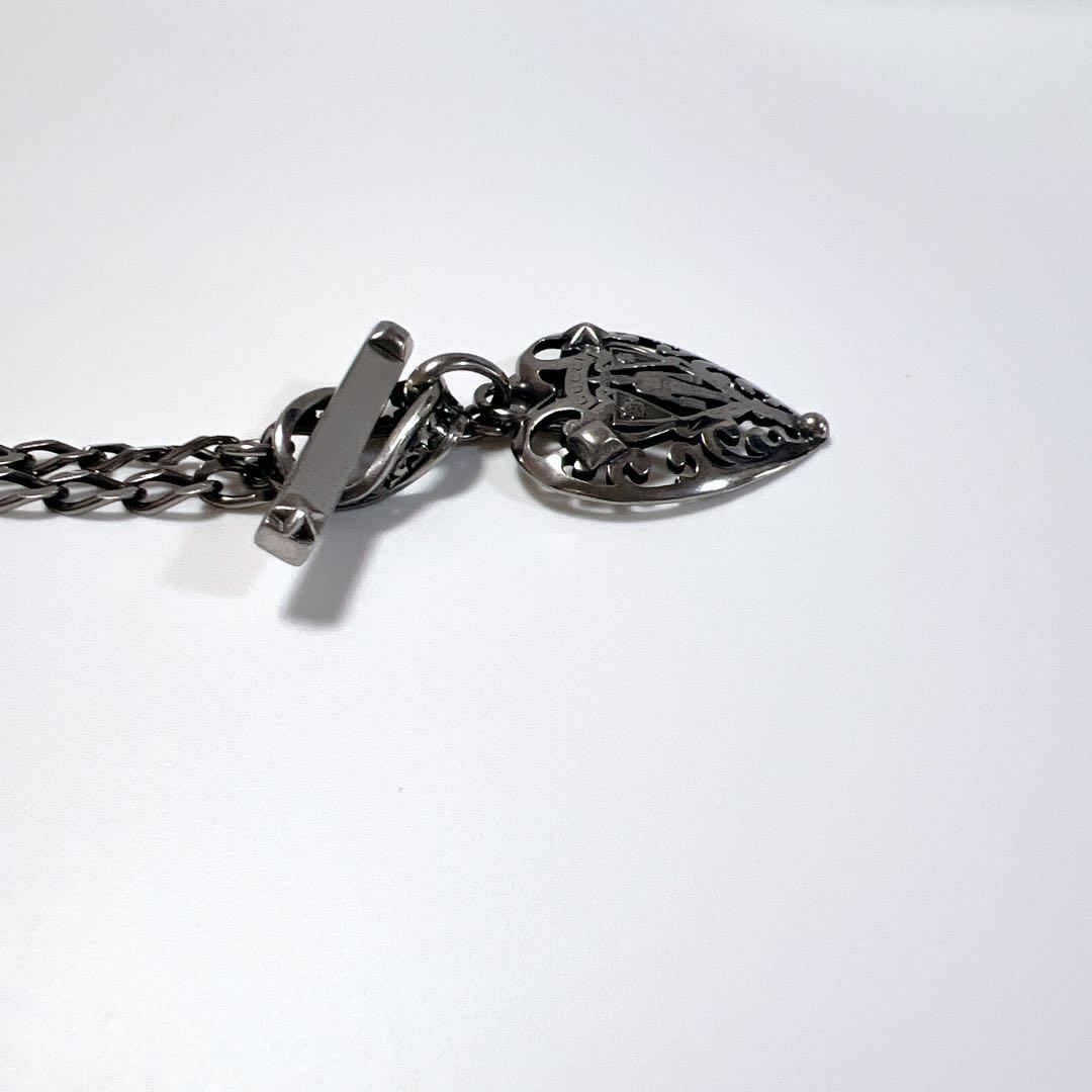《極美品》グッチ ネックレス ハート クレスト トグル シルバー 925 紋章