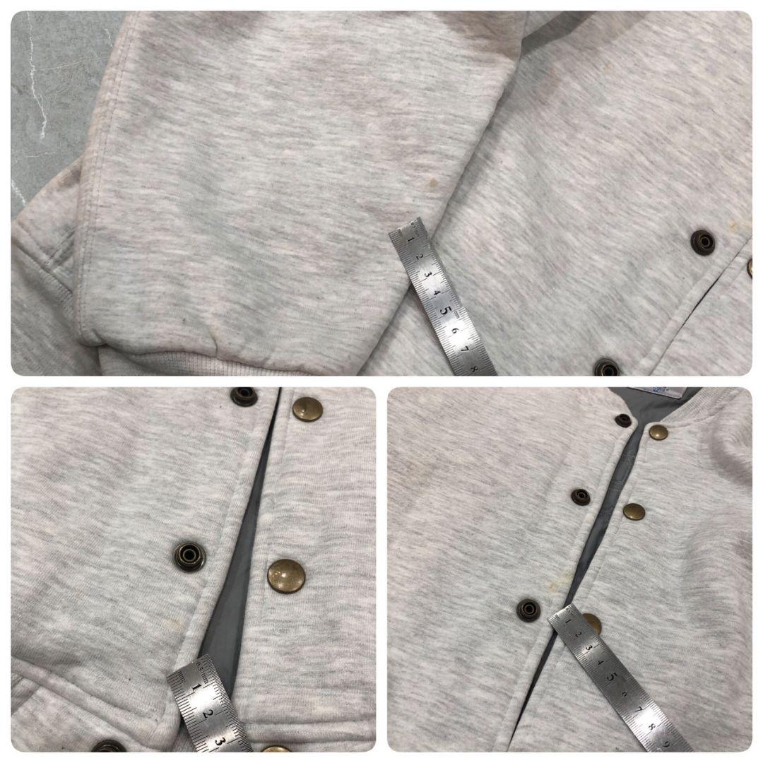 90sUSA製ラッセルスウェットスタジャンバーシティジャケット刺繍ショート丈