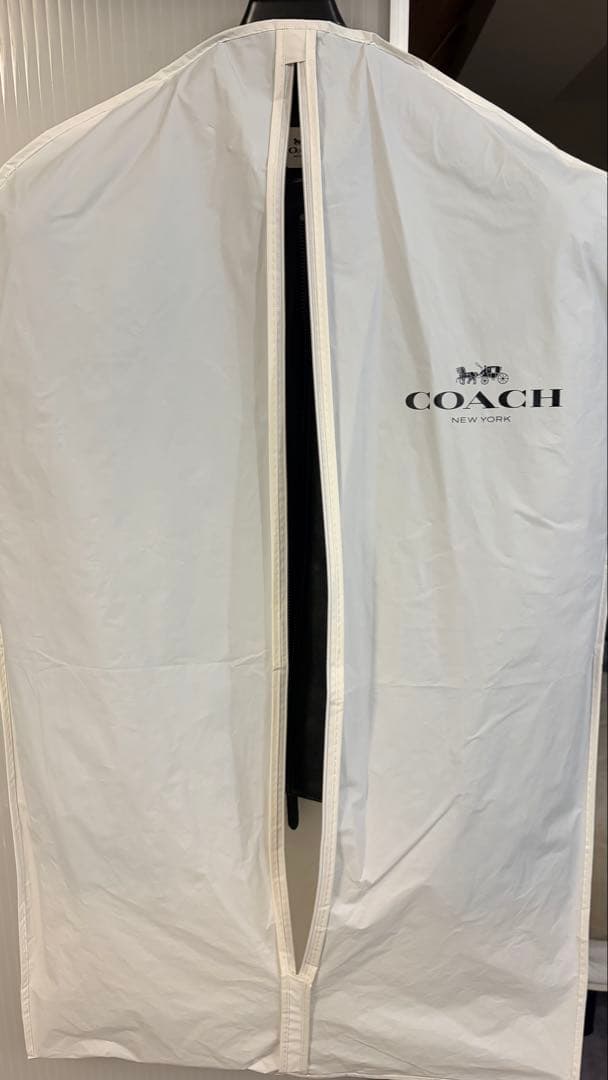 COACH 黒 レザージャケット 保管用カバー付き