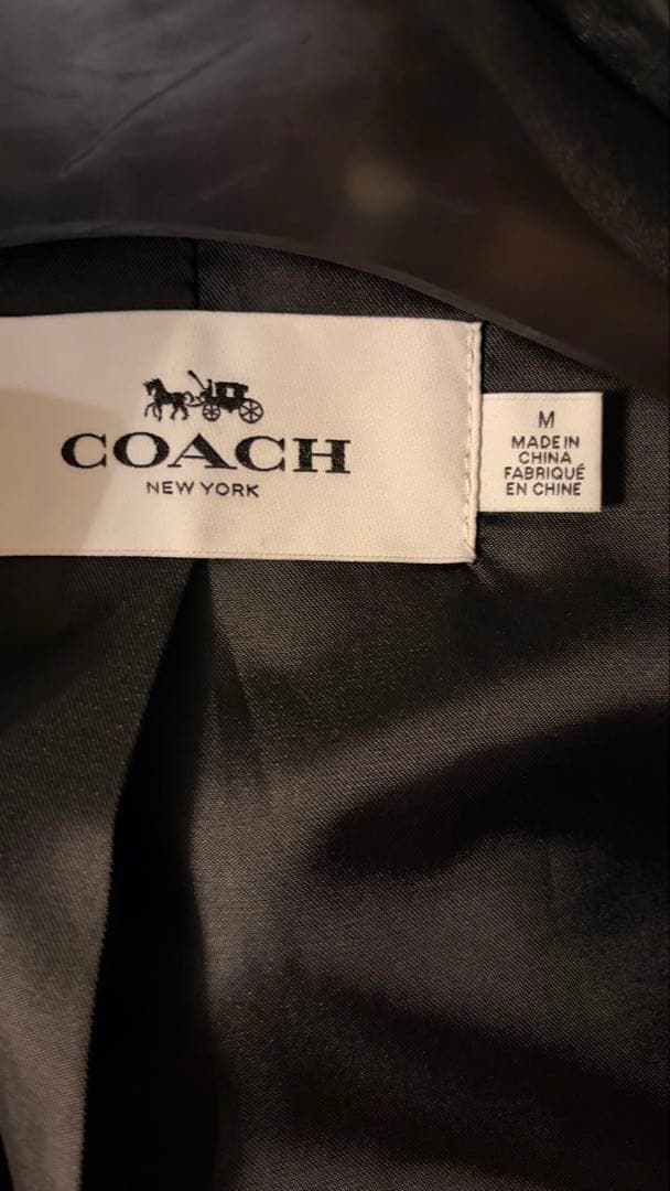 COACH 黒 レザージャケット 保管用カバー付き