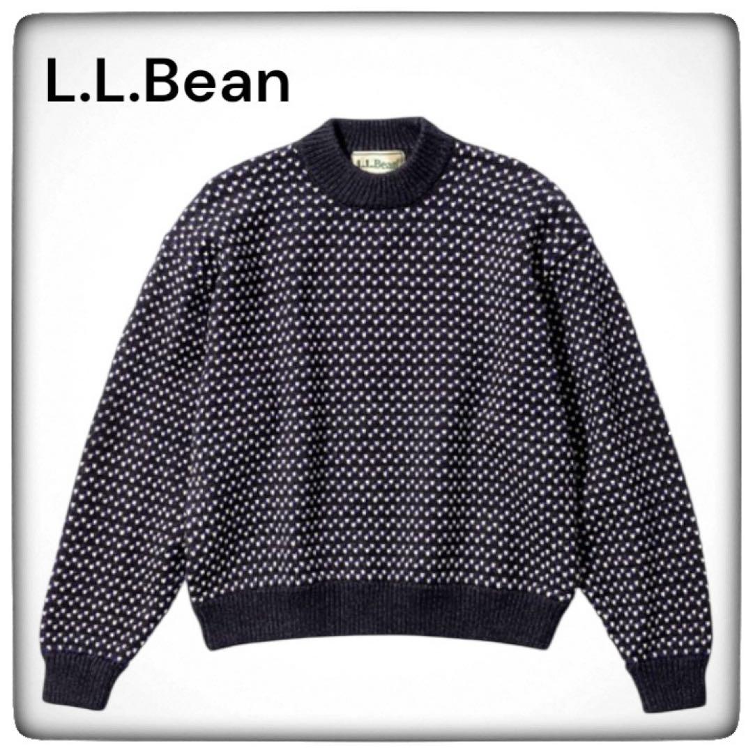 ♦︎ L.L.Bean エルエルビーン バーズアイ ニット ネイビー M