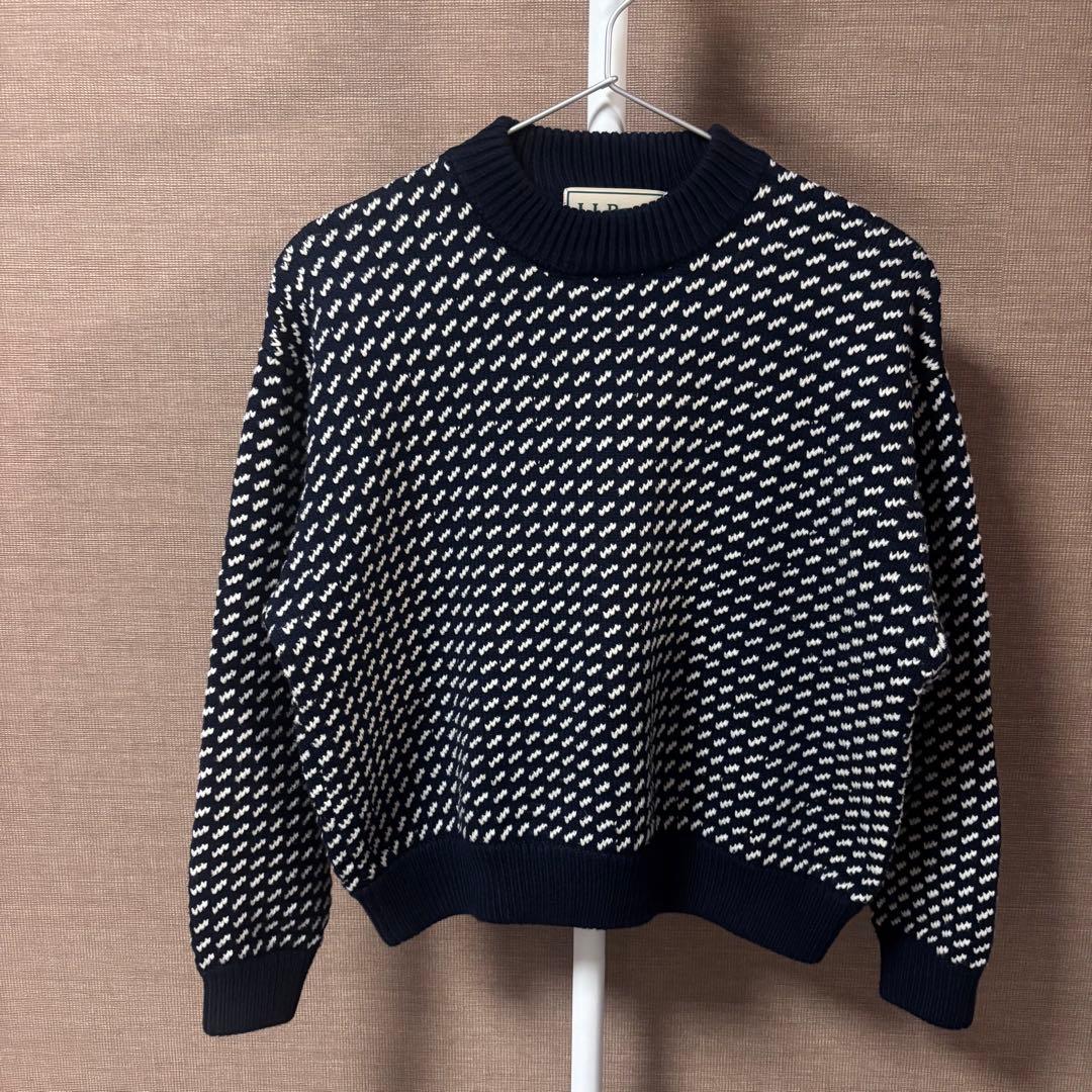 ♦︎ L.L.Bean エルエルビーン バーズアイ ニット ネイビー M