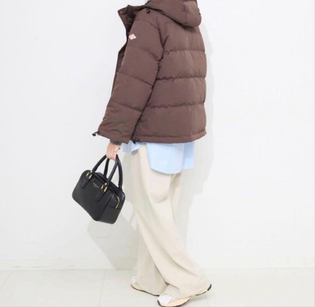 ダントン　ブラウン フード付き ダウンジャケット
