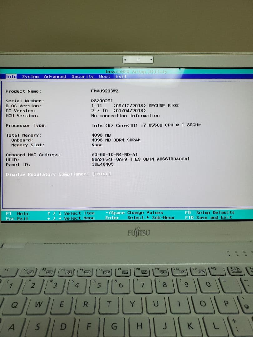 【ジャンク品】富士通 LIFEBOOK UH92/B3ホワイト タッチパネル