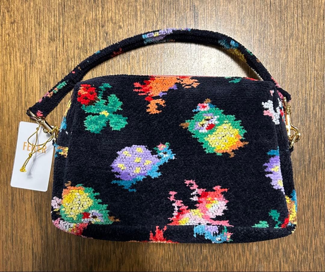 フェイラー　神崎恵さん　手付きポーチ　ネイビー