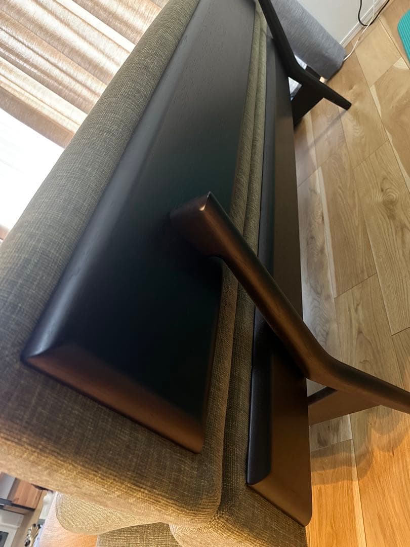 【美品/値下げ交渉OK】3Pソファ グリーン 天然木材