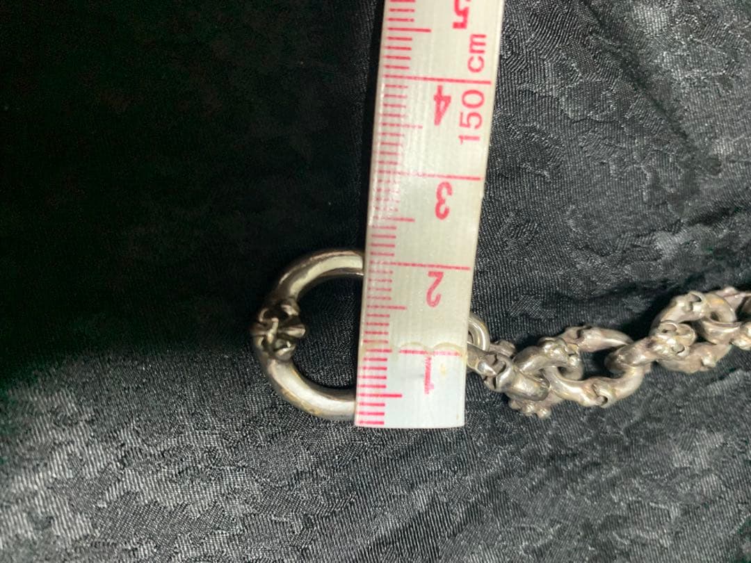 レア！サーティーンデザインズシルバー チェーンブレスレット トグル式スカル&ユリ