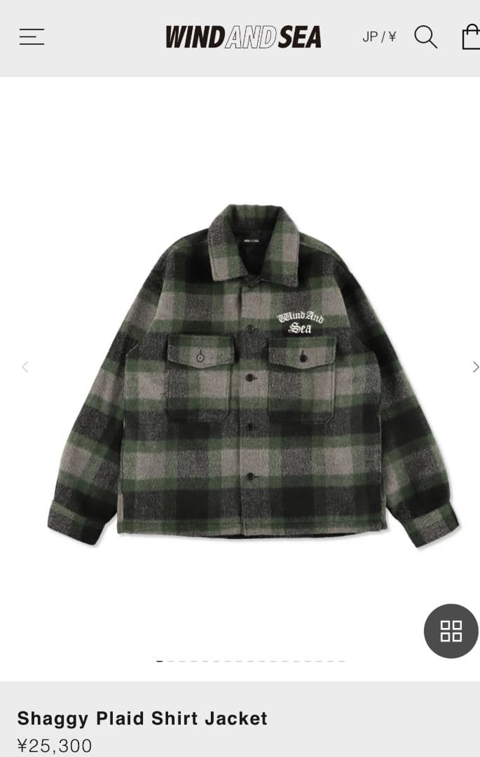 ジャケット・アウター WIND AND SEA Shaggy Plaid Shirt Jacket