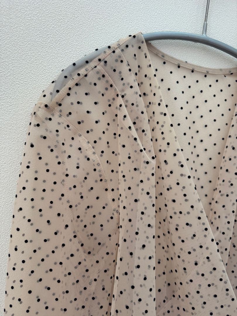 トップス CLANE SHEER DRAPE BODYSUITS