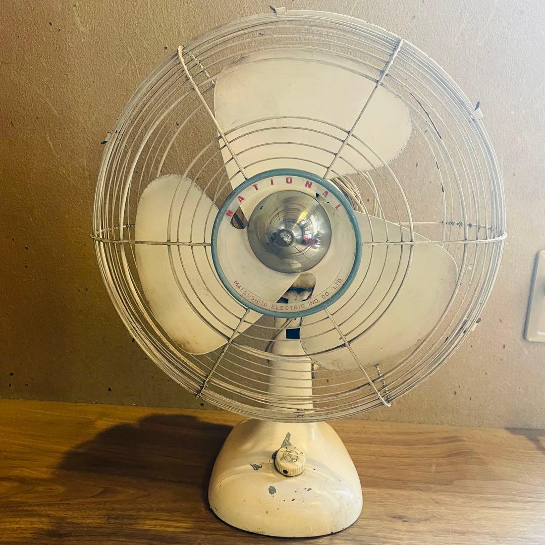 通電動作OK 昭和レトロ 当時物 松下電器 ナショナル 扇風機 M5-A ホワイ