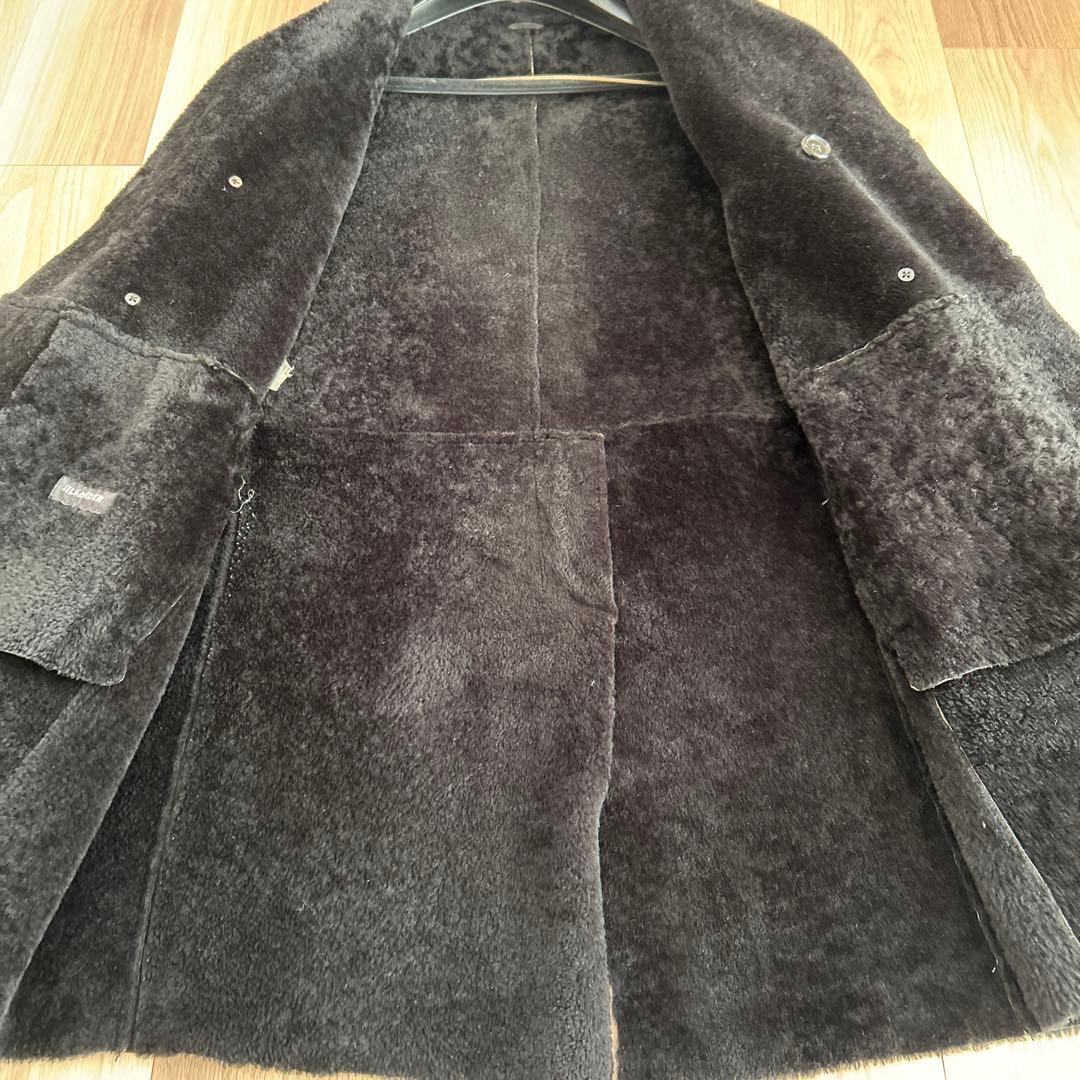 ソ*b様 ジルサンダー　ムートン　ロングコート　黒　48 XL レザー