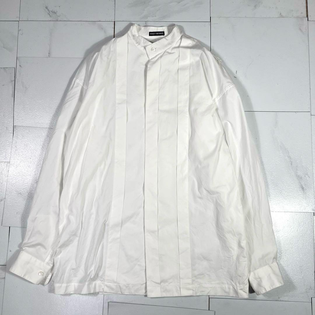 90s ISSEY MIYAKE MEN コットンポプリン 白シャツ XL