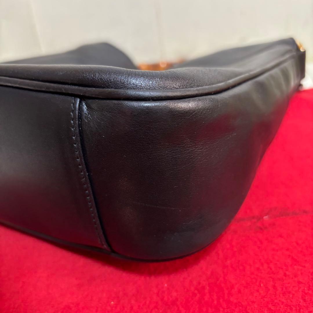 美品　GUCCI オールド　グッチ　バンブー　2way ショルダー バッグ　黒