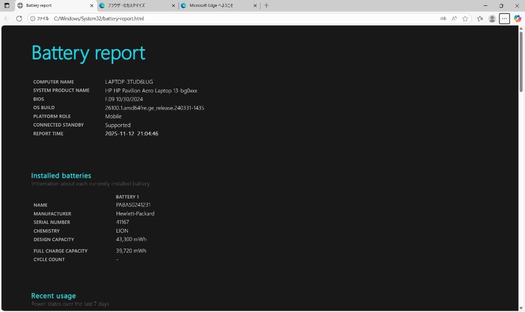 HP Pavilion Aero 13-bg0012AU パフォーマンスモデル