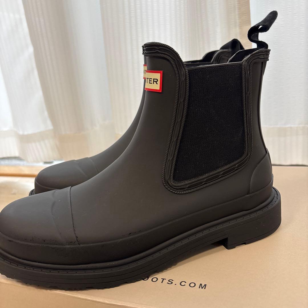 【新品未使用】ハンター　ウーマンズコマンドチェルシーブーツ　ブラック23cm