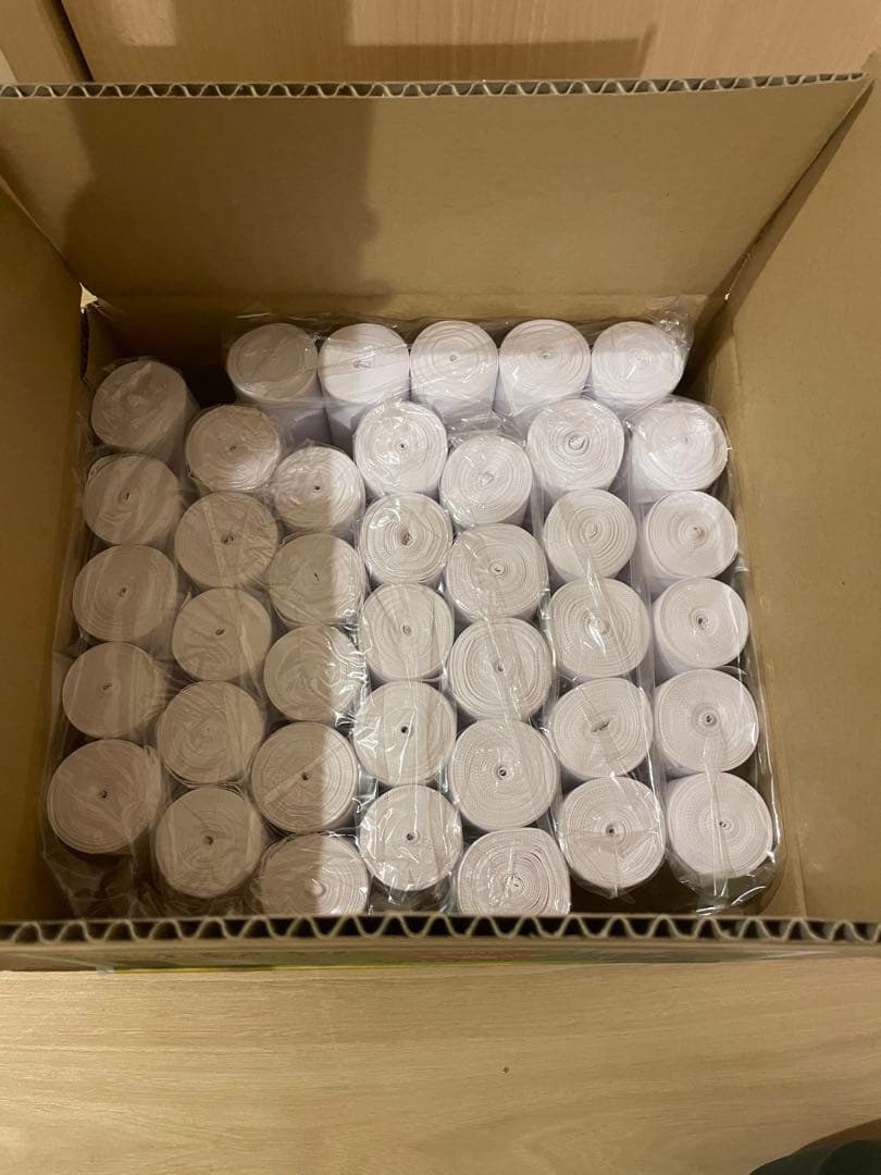 楽巻きテープ (芯なしキャンバステープ)ホワイト　75mm幅 × 7m