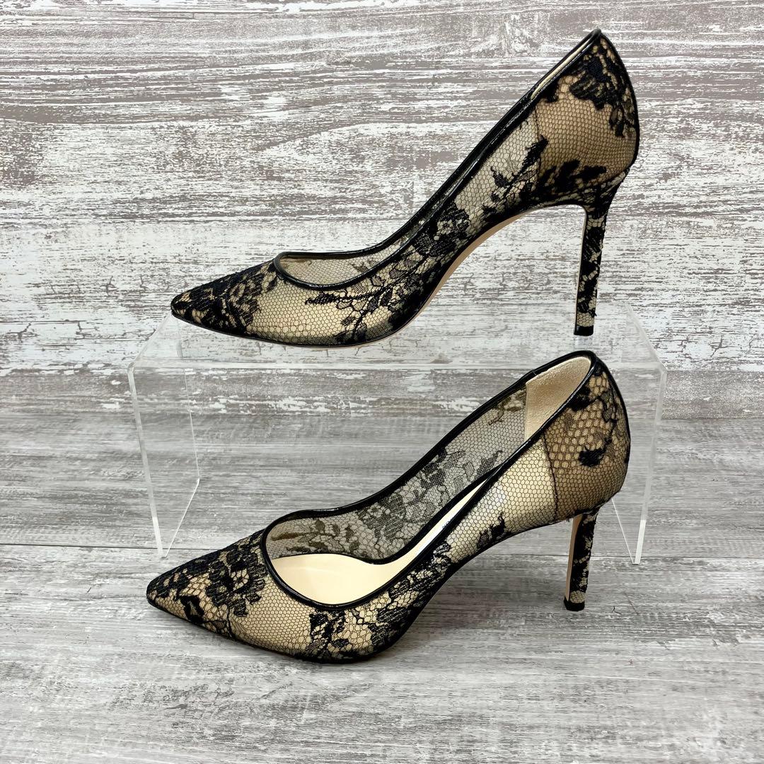 529【美品】JIMMY CHOOレースパンプス36 1/2（約23.5cm）