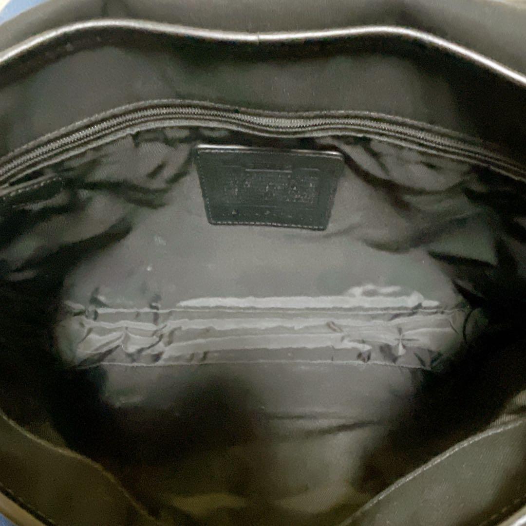 美品✨コーチ　メッセンジャーバッグ　キャンバス　レザー　黒　斜め掛け　A4収納可