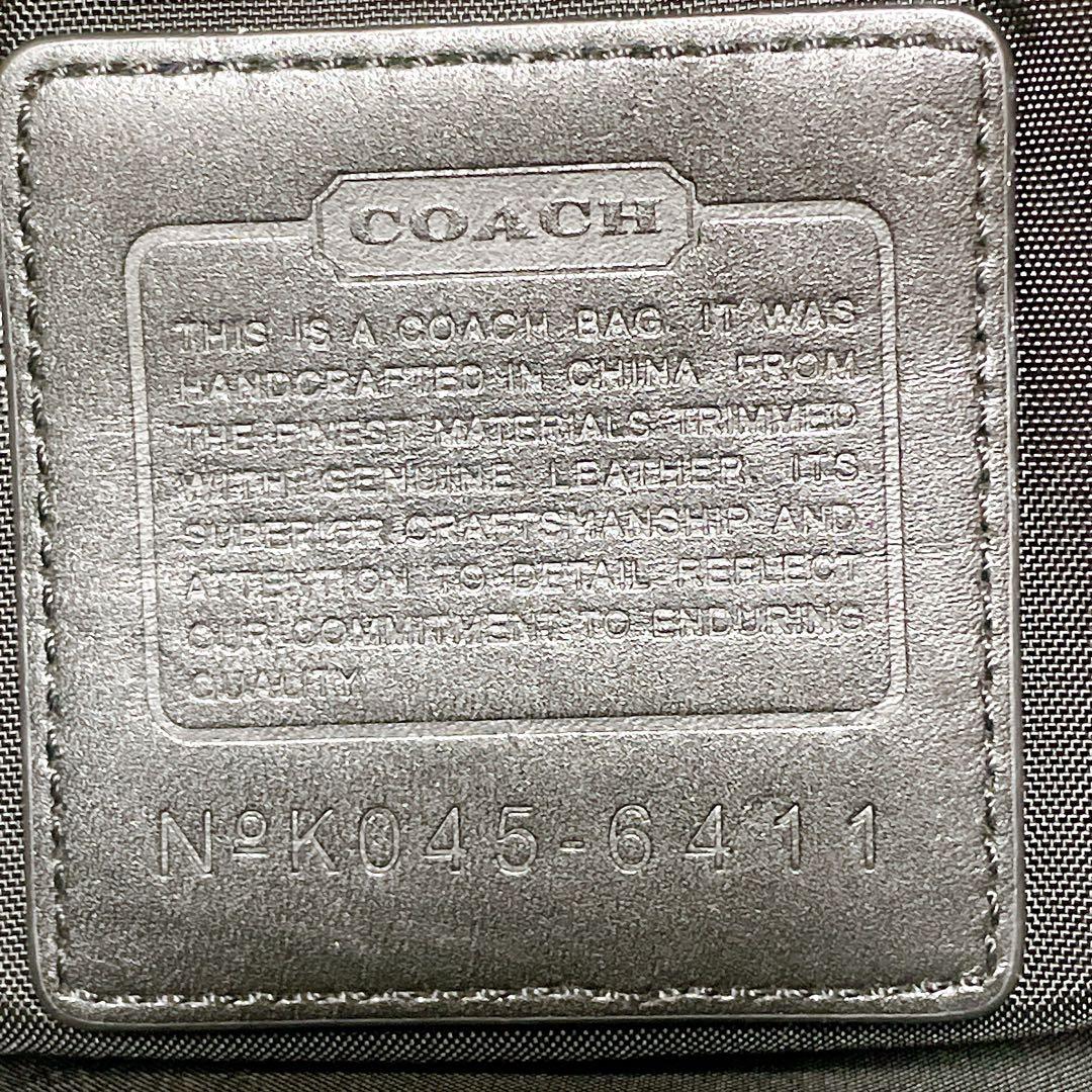 美品✨コーチ　メッセンジャーバッグ　キャンバス　レザー　黒　斜め掛け　A4収納可