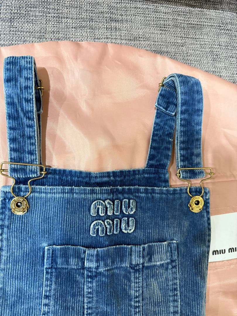 Miu Miu ミュウミュウロング オーバーオール コーデュロイ パンツ