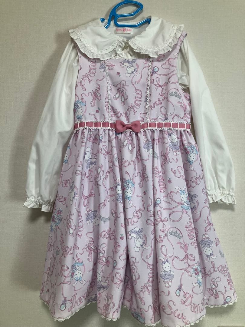 35th 復刻ウサギバレエ柄ジャンパースカート　130