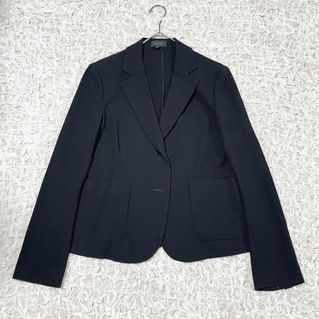 美品 セオリー パンツスーツ セットアップ 伸縮性 シングル 黒 8 2XL