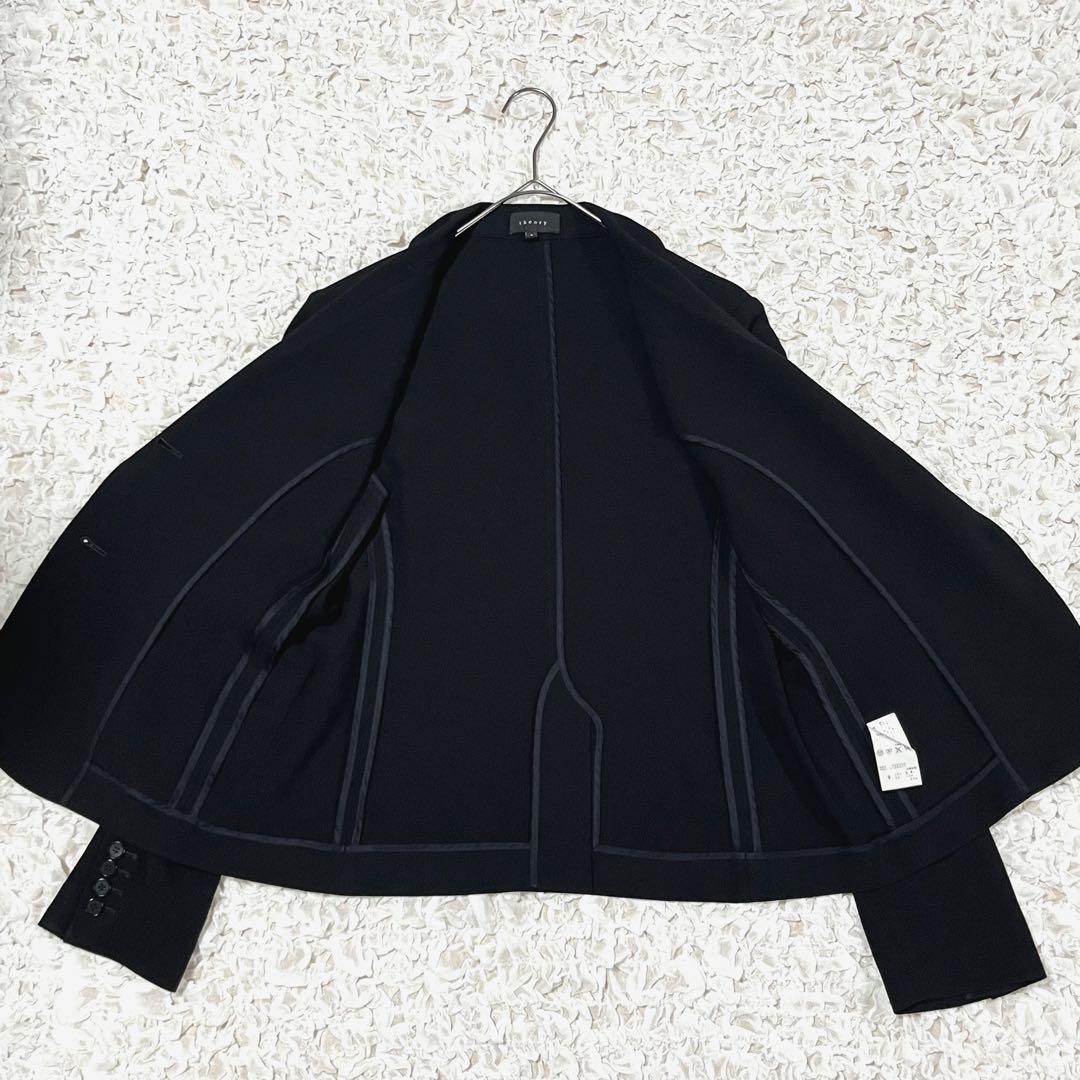 美品 セオリー パンツスーツ セットアップ 伸縮性 シングル 黒 8 2XL