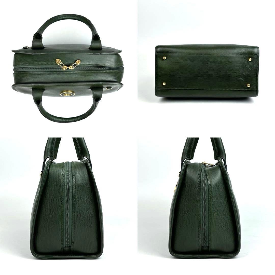 専用■セリーヌ サークルロゴ 2way ミニボストン ゴールド金具 グリーン系