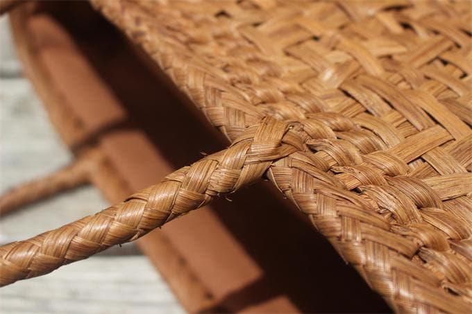 乱れ編み 山葡萄 かごバッグ　籠 バッグ 中布と内ポケット付き 最高