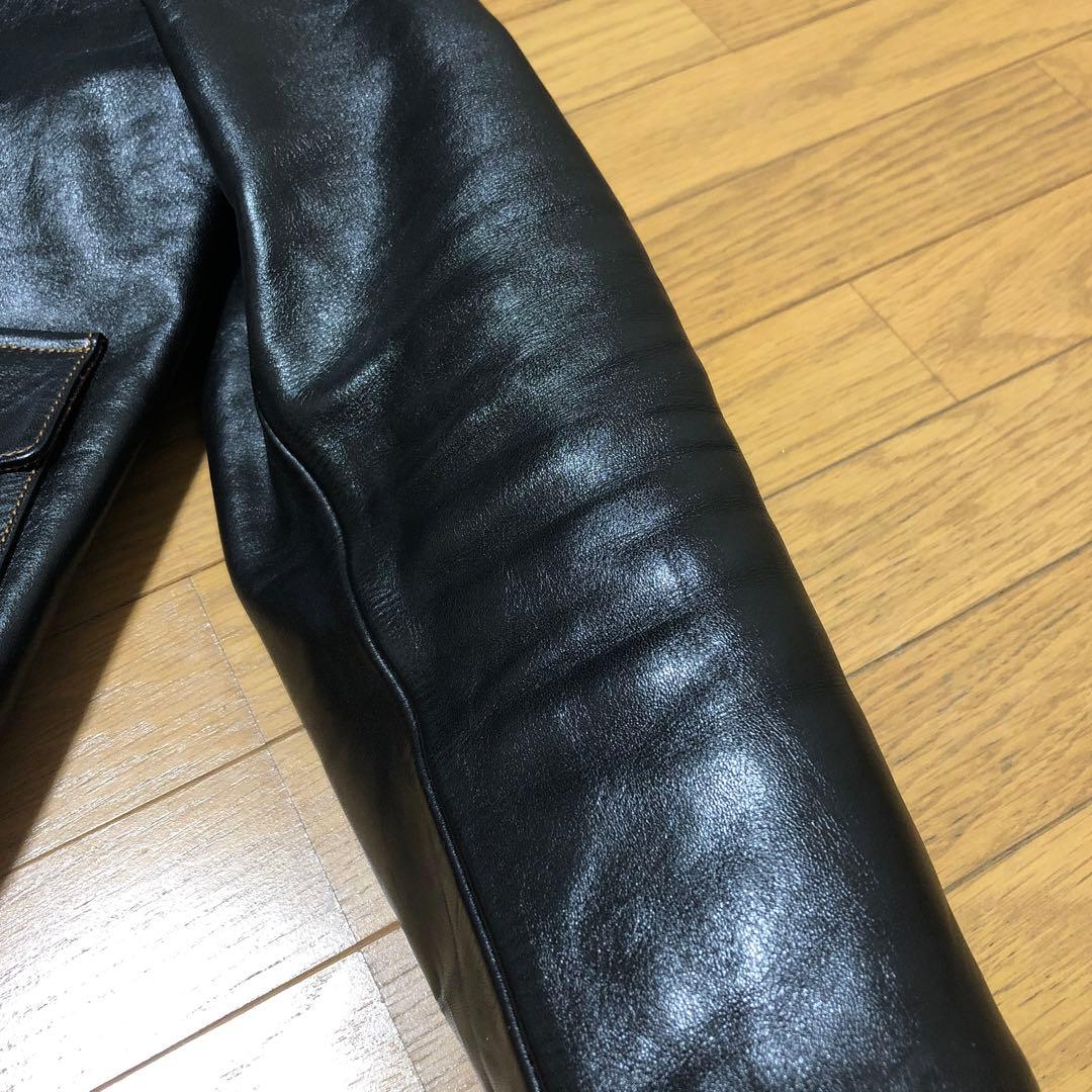 【美品】Y’s WORKS ホースハイド A-2 レザージャケット 赤リブ 38