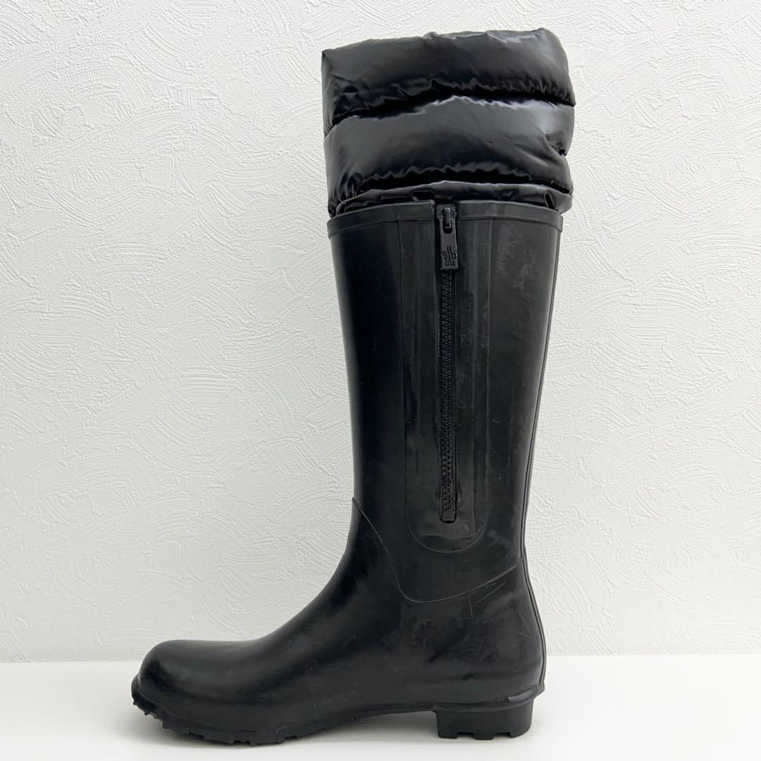 【中古良品】正規店購入品 モンクレール ダウン レインブーツ ブラック 24cm
