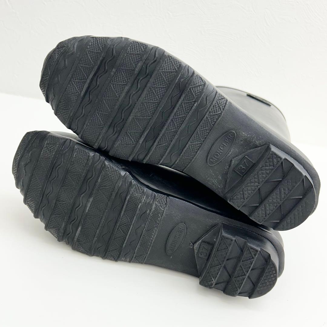 【中古良品】正規店購入品 モンクレール ダウン レインブーツ ブラック 24cm
