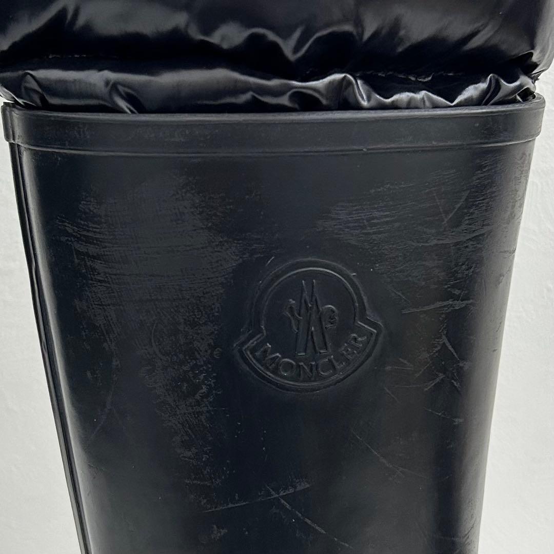 【中古良品】正規店購入品 モンクレール ダウン レインブーツ ブラック 24cm