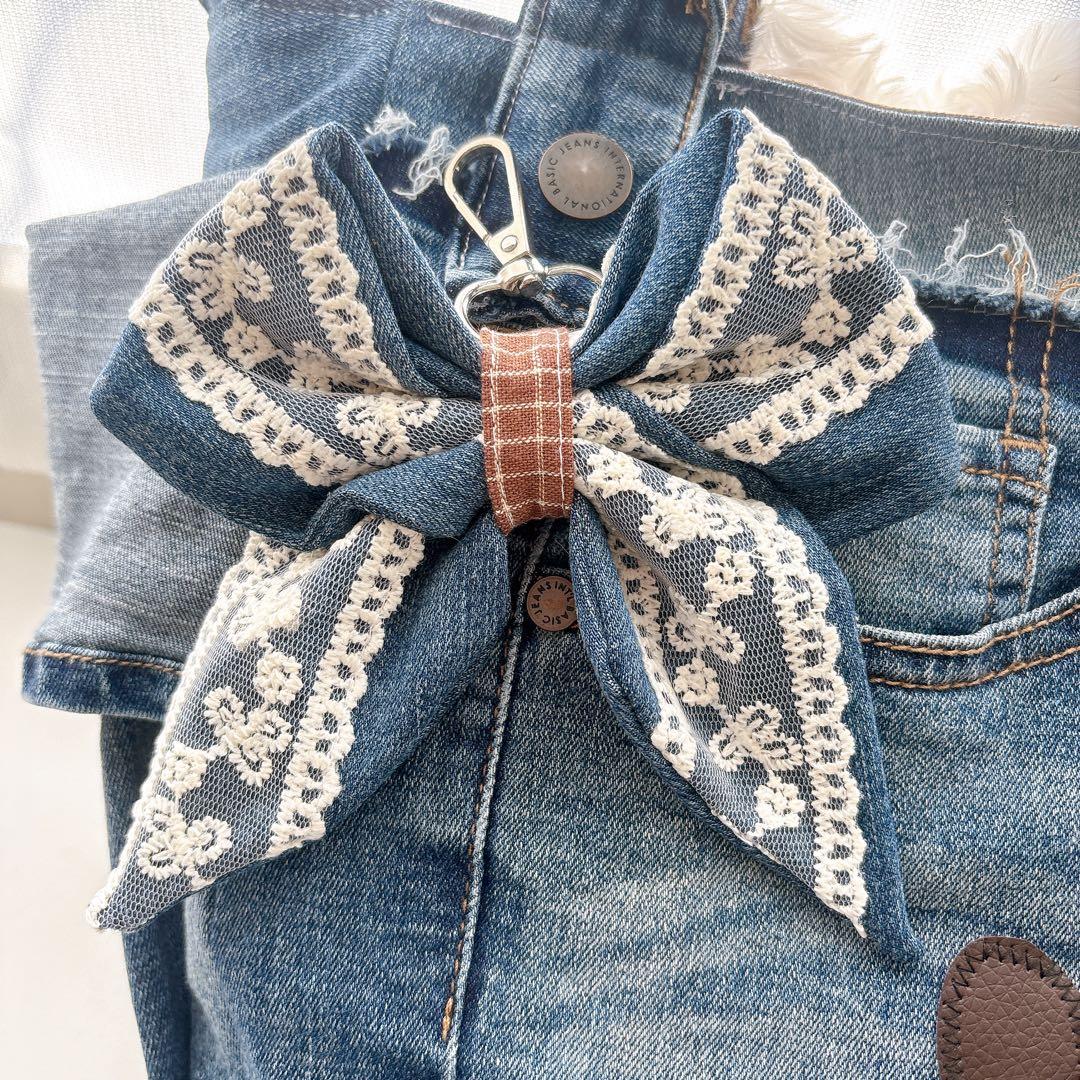 喜*ん様 コヤンイサムチョン　バック　マロンちゃん　デニムリメイク　ハンドメイド