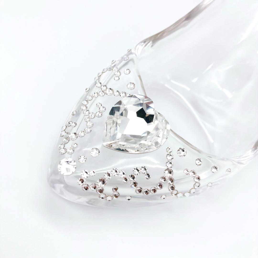 本当に履けるガラスの靴 エマ EMMA デコレーションハート リングバラ付き