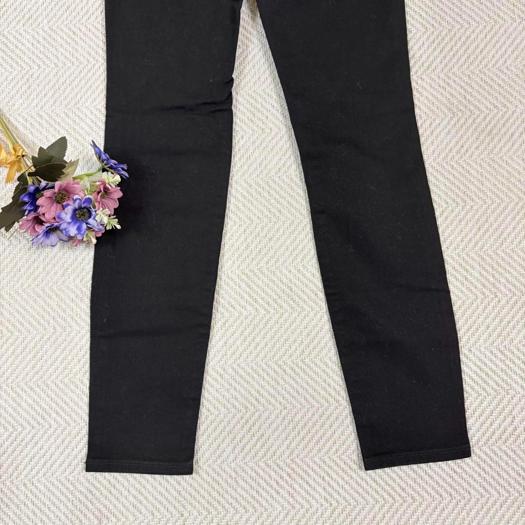 新品タグ付✨❤️アルマーニエクスチェンジ❤️ダメージスキニーブラックデニム 26 黒