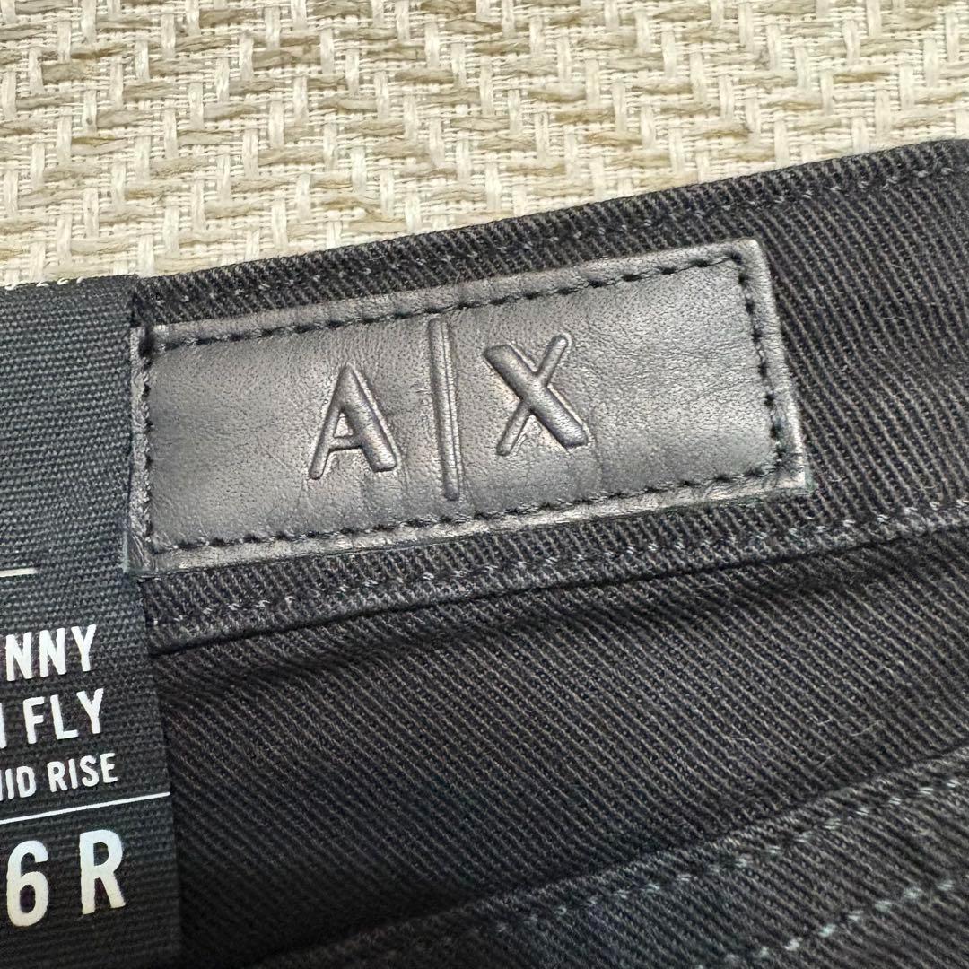 新品タグ付✨❤️アルマーニエクスチェンジ❤️ダメージスキニーブラックデニム 26 黒
