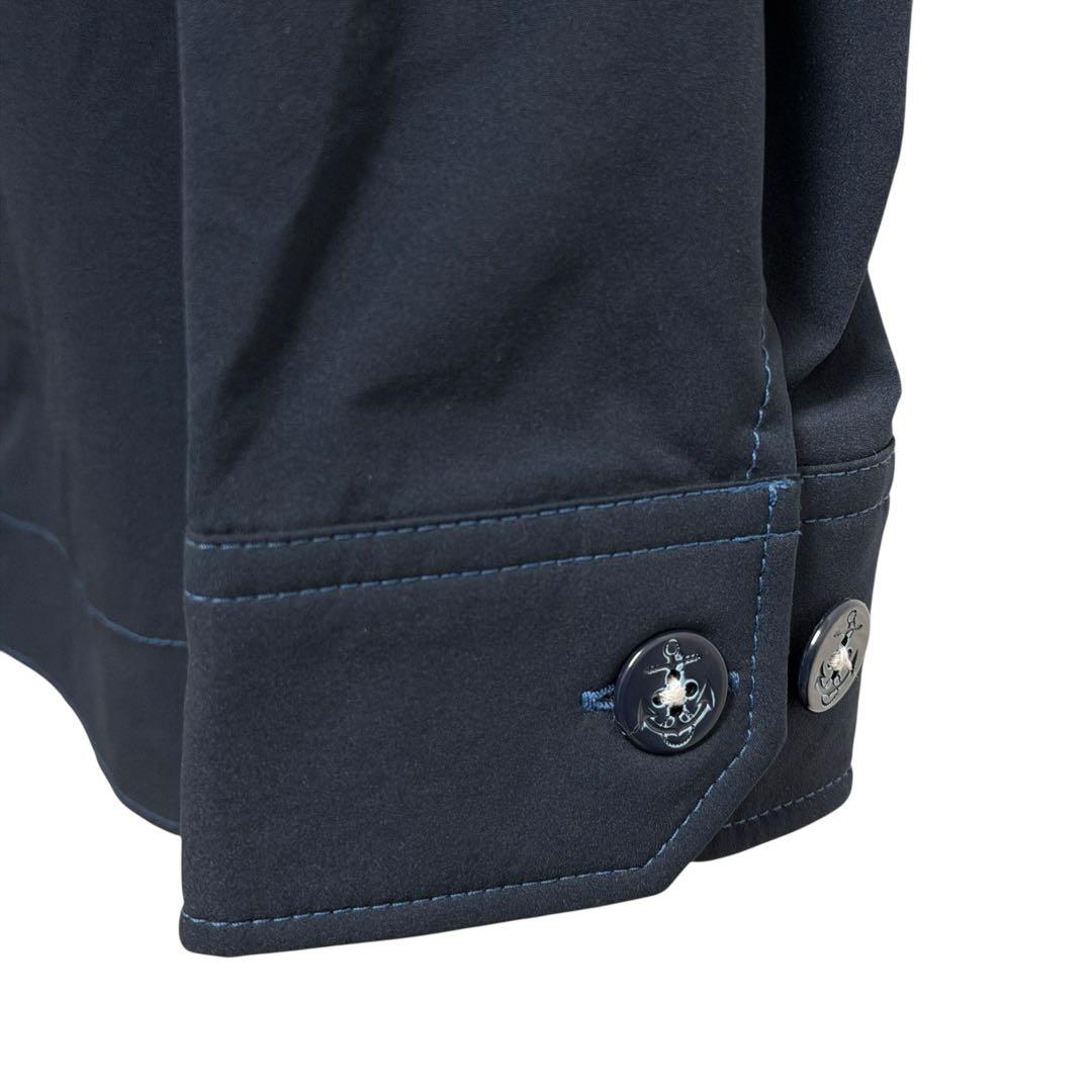 は*ん様 新品シナコバ シャツブルゾン Lサイズ ダークネイビー ワッペンデコレ