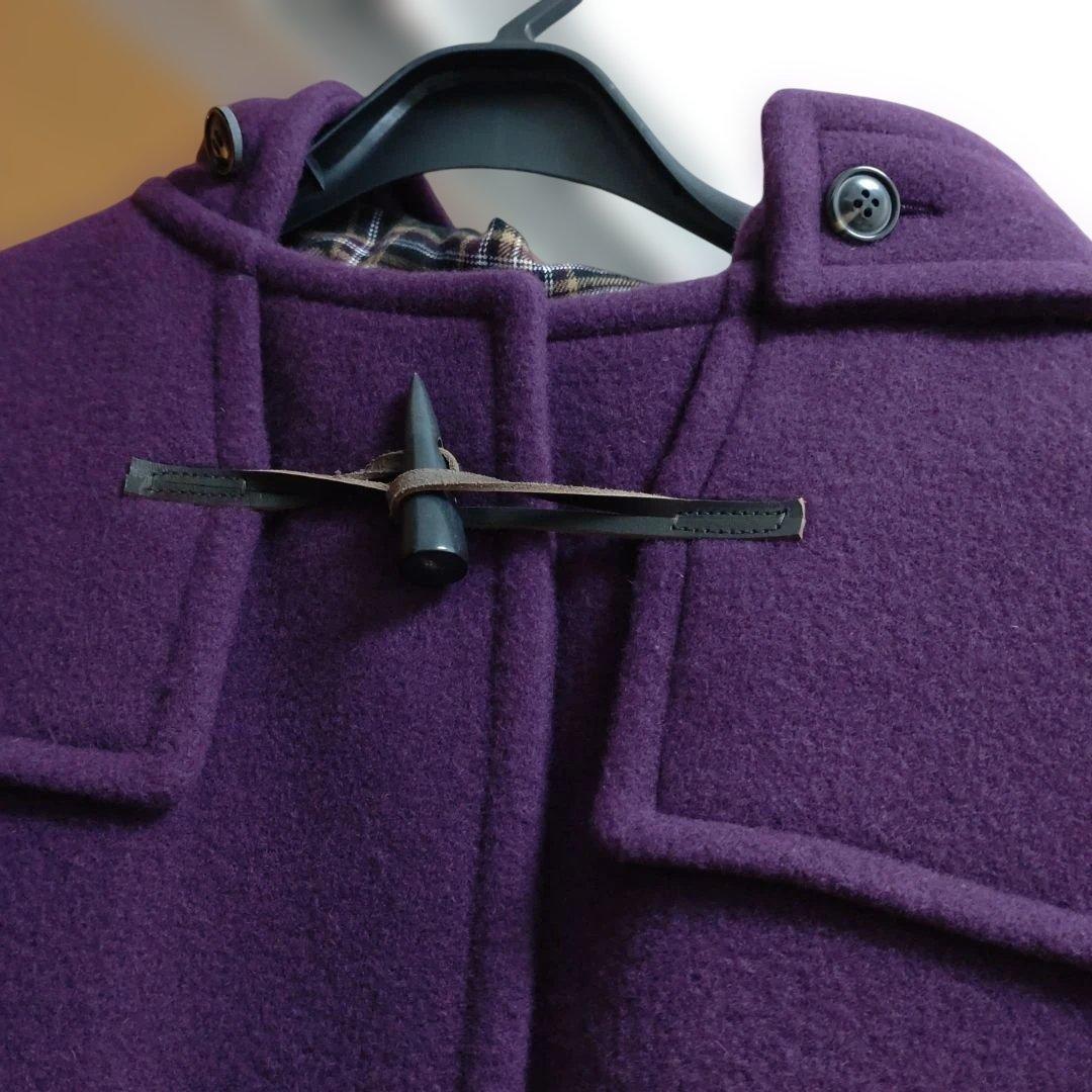 パープル プラム色新品未使用未試着ダッフルコート フード付き