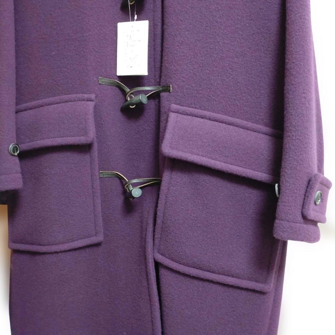 パープル プラム色新品未使用未試着ダッフルコート フード付き