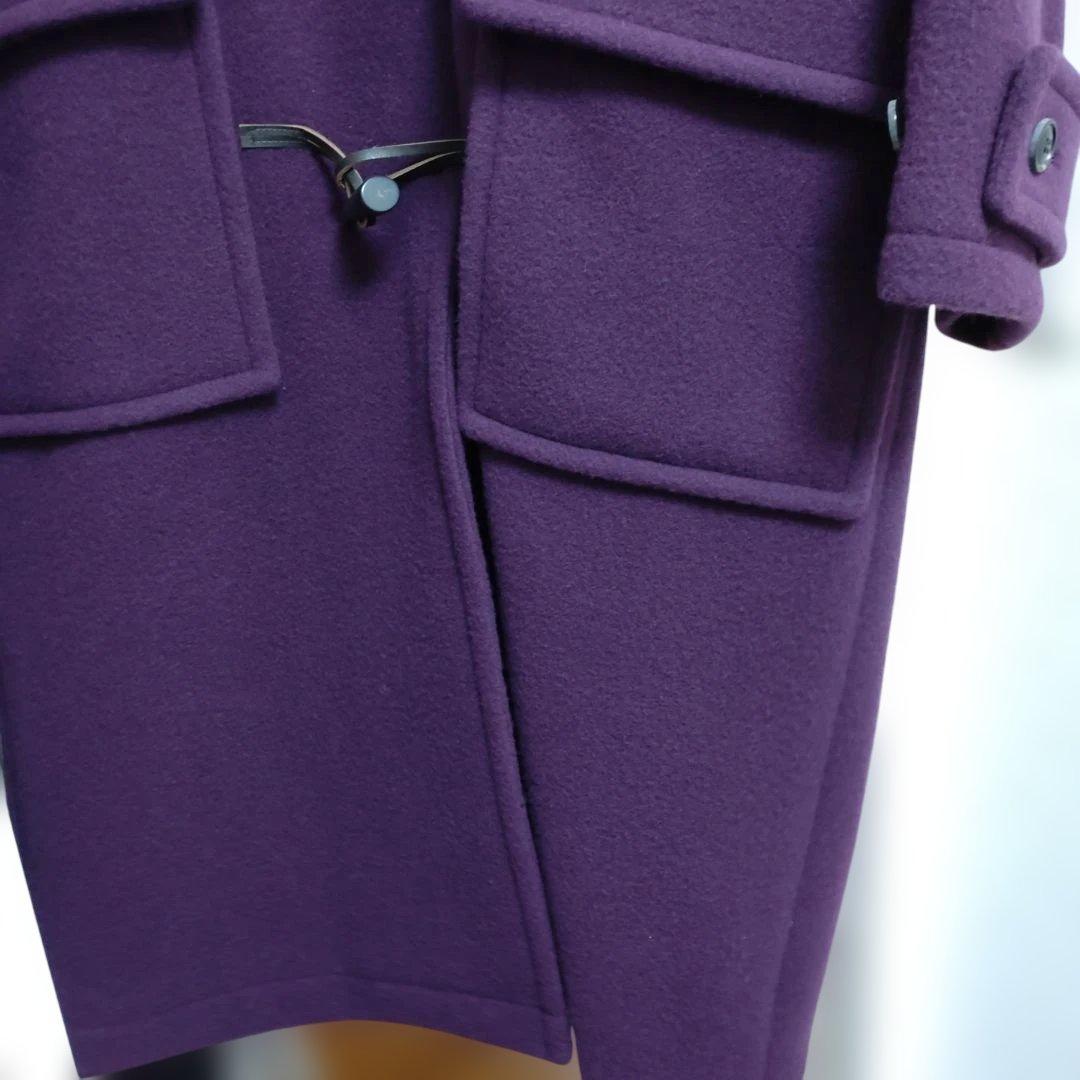 パープル プラム色新品未使用未試着ダッフルコート フード付き