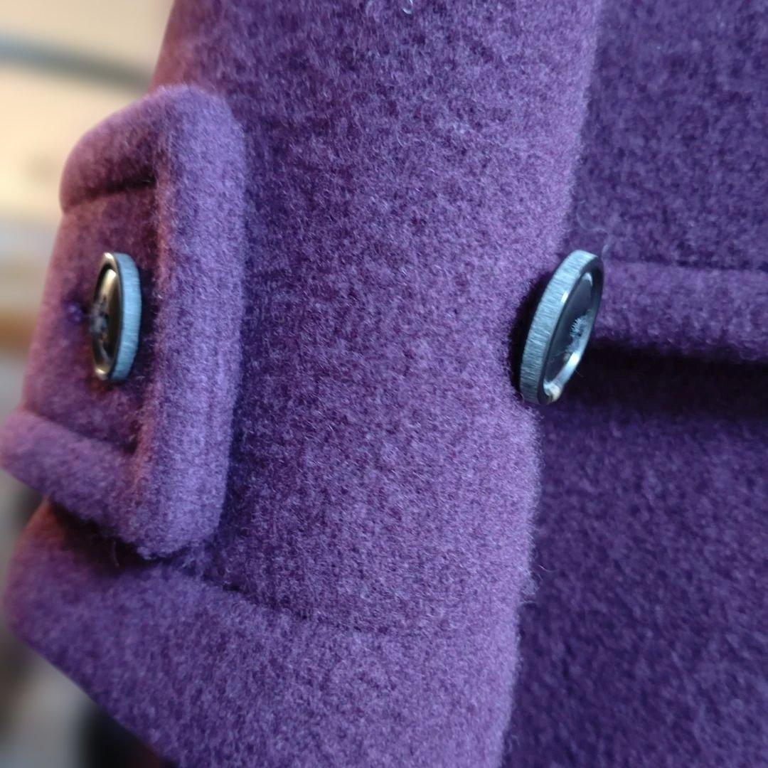 パープル プラム色新品未使用未試着ダッフルコート フード付き