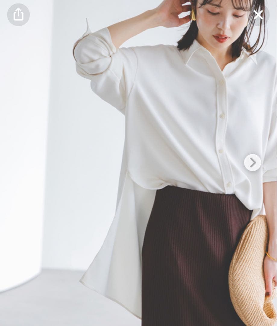 NOBLE シーズンカラープレーンシャツ　ホワイト　タグ付き新品