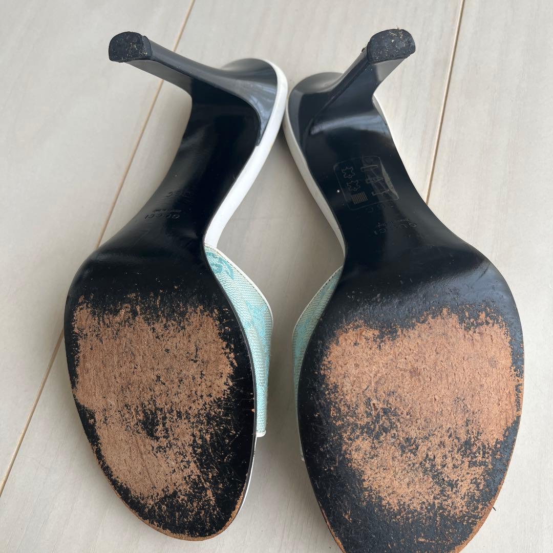 お値下げ！グッチ　綺麗✨水色夏ミュール✨