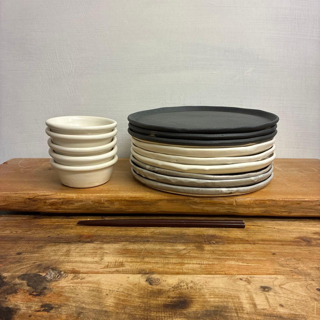 NBT新品　陶器　陶芸作家　プレート皿3枚　331