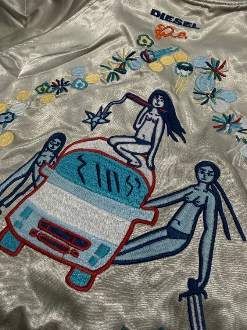 ２面用 DIESEL party 限定 スカジャン unisex レーヨン 珍
