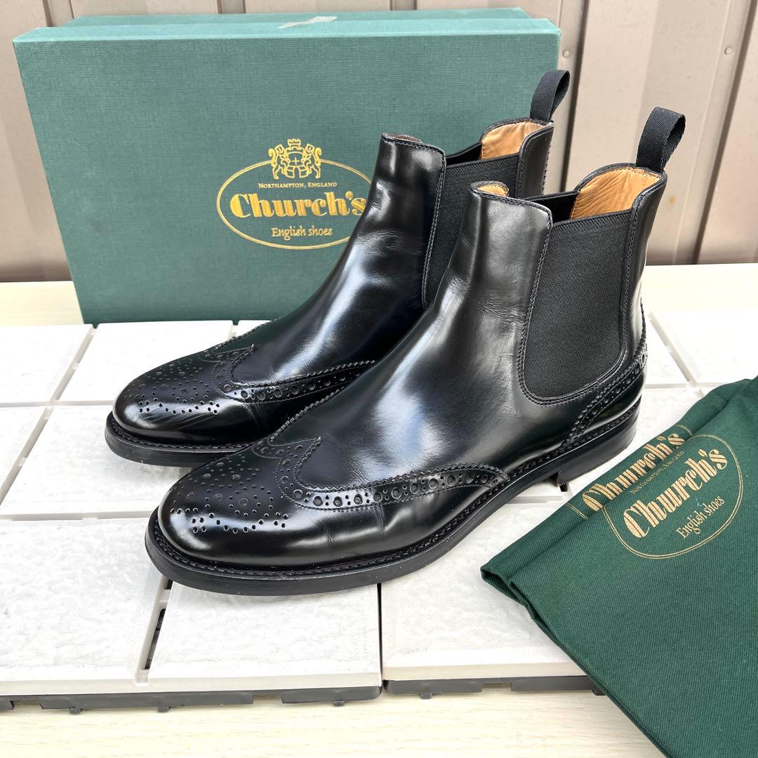 38 チャーチ KETSBY サイドゴア　ショートブーツ 黒　24.5