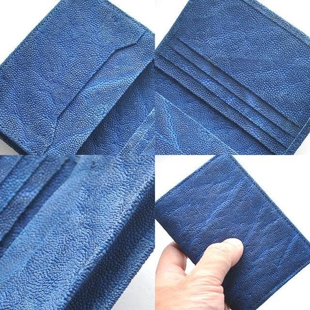 【匿名送料込み★新品】本エレファント　象革　JRA認定　名刺入れ&カード財布　青